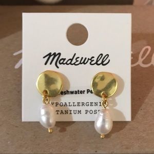 Madewell Coin Pearl Drop Studs